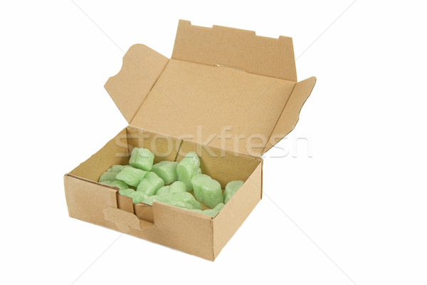 Otwarte karton zielone opakowań chipy przemysłu Zdjęcia stock © haraldmuc