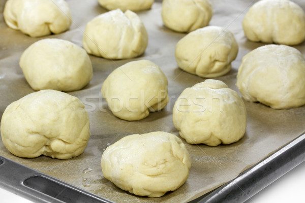 Olive bread rolls on a baking tray Stock photo © haraldmuc