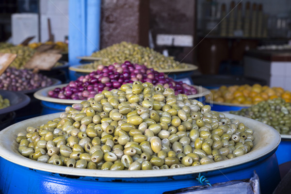 Olives on a market in Morocco, Africa Stock photo © haraldmuc