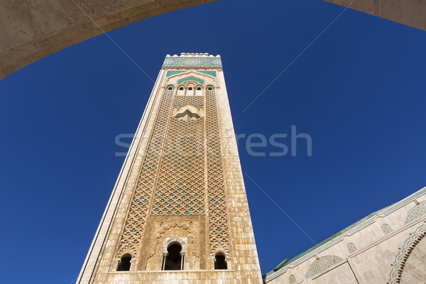 Minaret meczet Casablanka Maroko budynku podróży Zdjęcia stock © haraldmuc