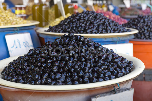 Olives on a market in Morocco, Africa Stock photo © haraldmuc