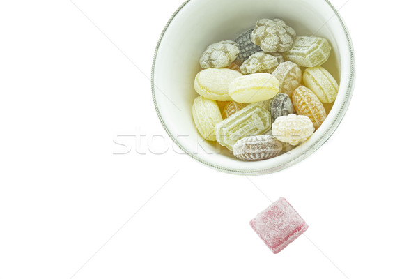 糖果 小 碗 白 健康 美麗 商業照片 © haraldmuc
