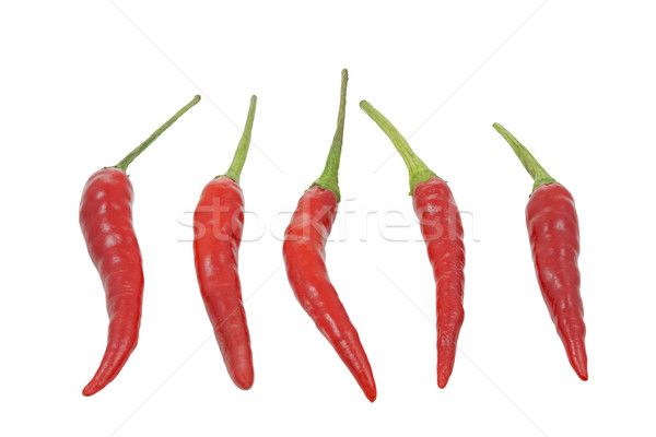 Group of red hot chilies isolated on white background Stock photo © haraldmuc