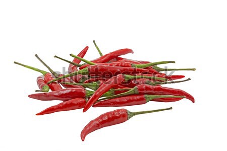 Group of red hot chilies isolated on white background Stock photo © haraldmuc