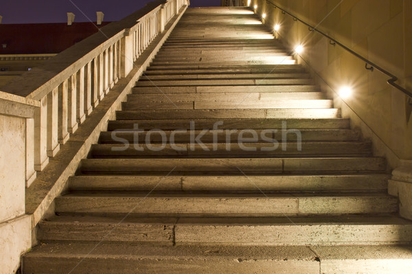 Historisch trappenhuis verlicht nacht München Duitsland Stockfoto © haraldmuc