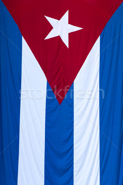 Küba bayrak kırmızı beyaz tekstil kavram Stok fotoğraf © haraldmuc