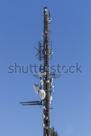 Różny anteny Błękitne niebo telefonu komunikacji bezprzewodowej Zdjęcia stock © haraldmuc