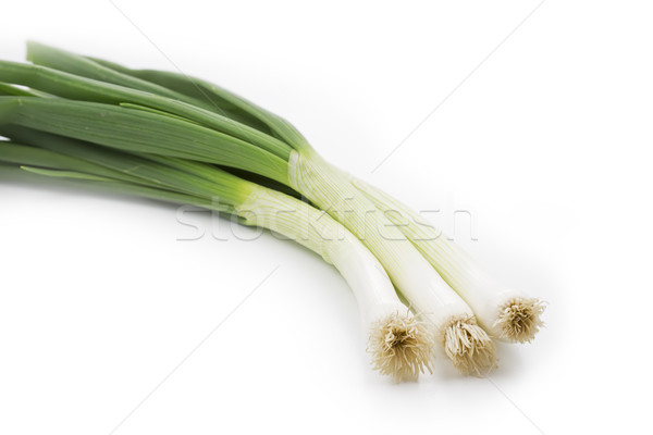 Spring onions on white background Stock photo © haraldmuc
