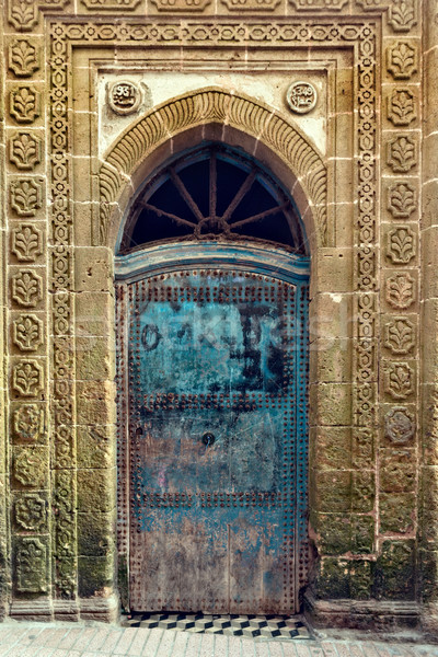 Foto stock: Capeado · edad · puerta · Marruecos · madera · fondo