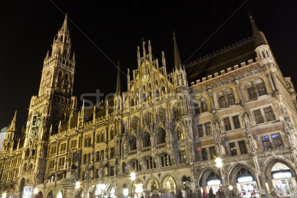 New Town Hall in Munich, Bavaria, at night Stock photo © haraldmuc