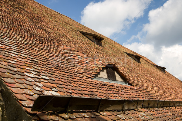 Old tiled roof with attick window Stock photo © haraldmuc