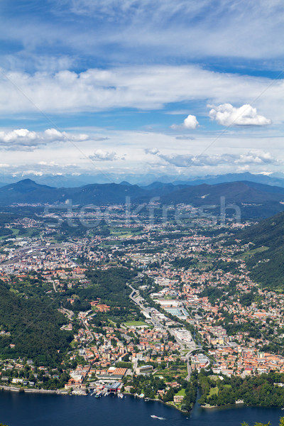 Lake Como, Italy, with view to the town Cernobbio and the swiss alps Stock photo © haraldmuc