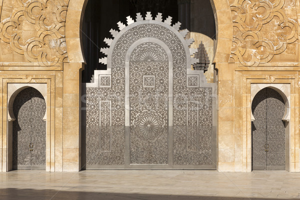 Oriental doors Hassan II Mosque, Casablanca Stock photo © haraldmuc