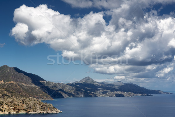 風光明媚な 海岸線 ギリシャ 空 青 旅行 ストックフォト © haraldmuc