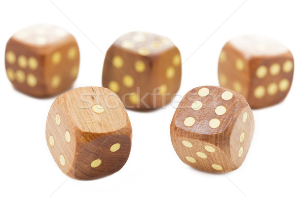 Wooden dices, isolated on white Stock photo © haraldmuc