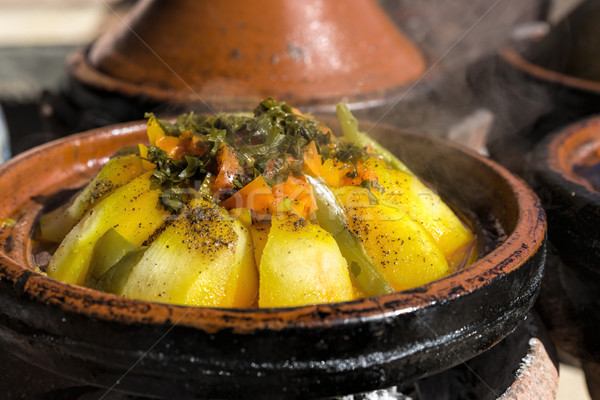 Traditional Moroccan Tajine meal Stock photo © haraldmuc