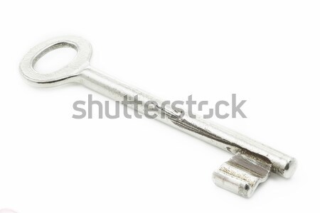 Single old key isolated on white background Stock photo © haraldmuc