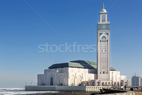 Meczet Casablanka Maroko niebo budynku podróży Zdjęcia stock © haraldmuc