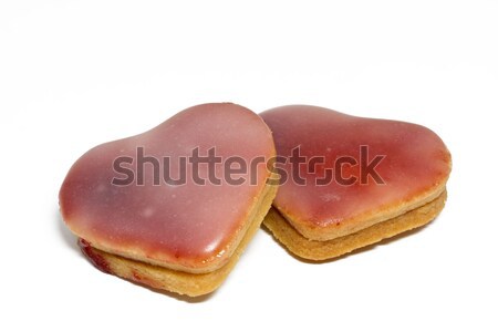 Pink heart shaped christmas cookies Stock photo © haraldmuc