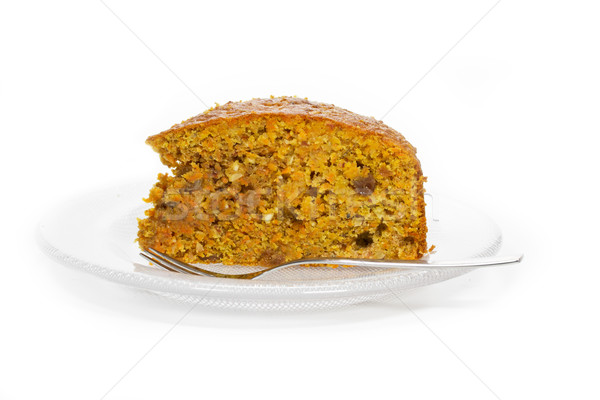 Karottenkuchen Glas Platte Essen Kuchen orange Stock foto © haraldmuc