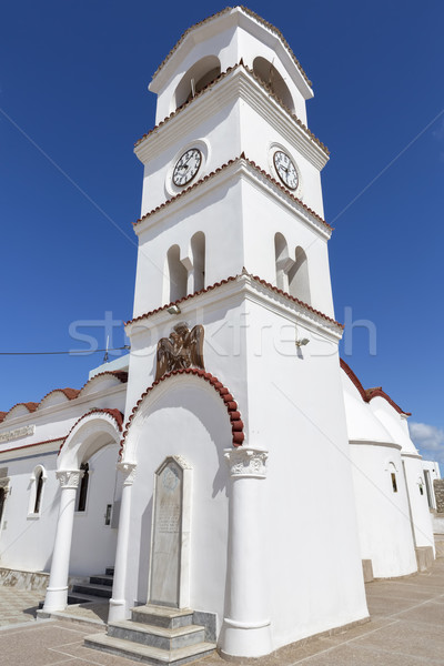 教會 村 希臘 建設 性質 藍色 商業照片 © haraldmuc