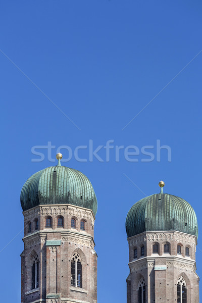 Stock photo: The two towers of the Church of Our Lady (Frauenkirche), Munich