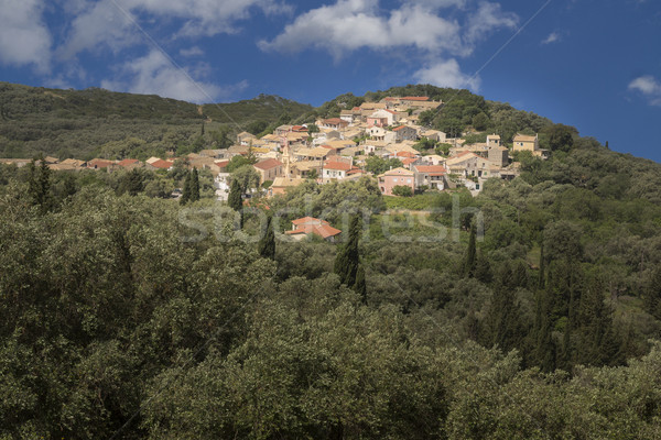 Greek mountain village on Corfu island, Greece Stock photo © haraldmuc