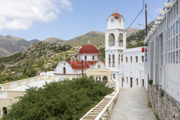 Templom falu Görögország épület természet utca Stock fotó © haraldmuc