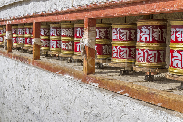 Modlitwy koła Indie złota architektury Buddy Zdjęcia stock © haraldmuc