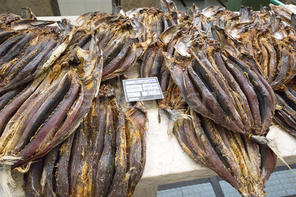 Dried fish on display on a market Stock photo © haraldmuc