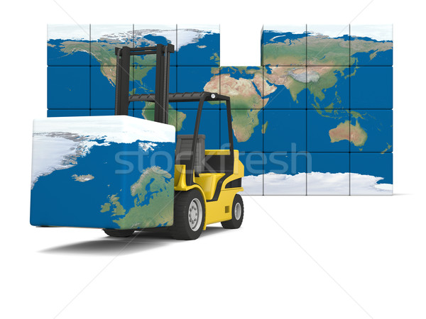Nemzetközi közlekedés globális modern citromsárga targonca Stock fotó © Harlekino