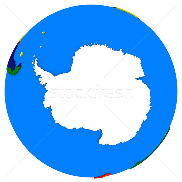 Antarctica on Earth political map Stock photo © Harlekino