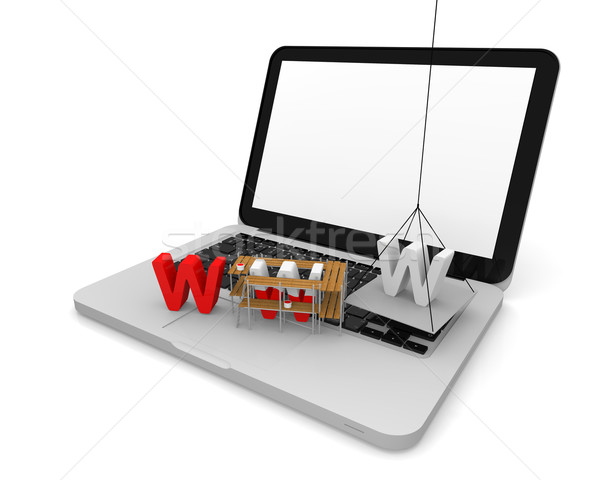 Website construcţie litere www top laptop Imagine de stoc © Harlekino