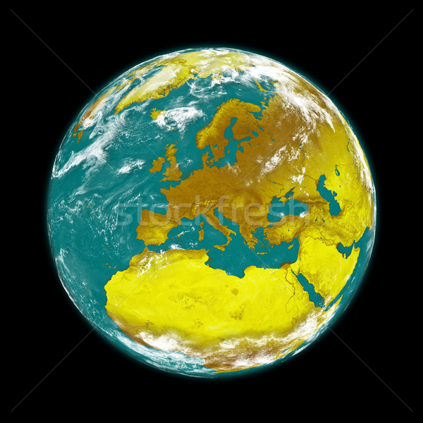 Európa Föld Föld izolált fekete elemek Stock fotó © Harlekino