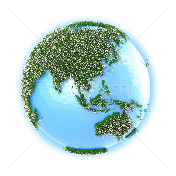 Sudeste da Ásia Austrália planeta terra gramíneo trevo isolado Foto stock © Harlekino