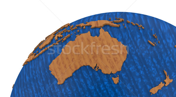 Australia on wooden Earth Stock photo © Harlekino