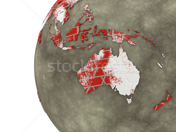 Australia on brick wall Earth Stock photo © Harlekino