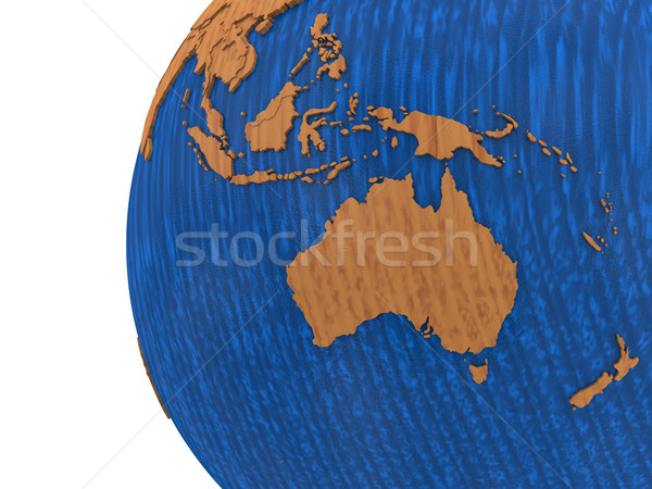 Australia on wooden Earth Stock photo © Harlekino