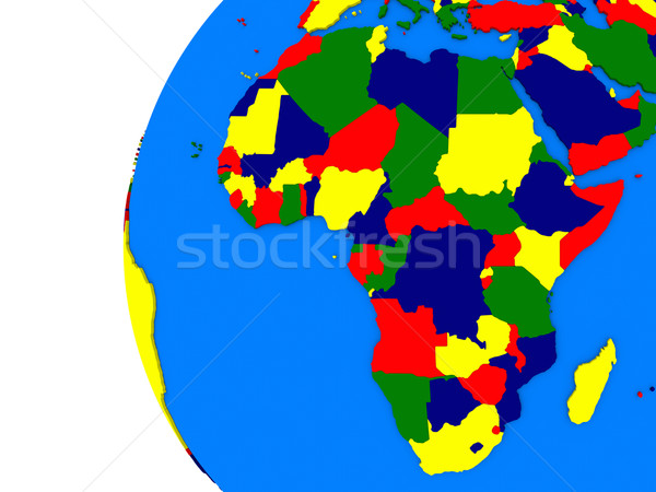 Africano continente político globo ilustração branco Foto stock © Harlekino