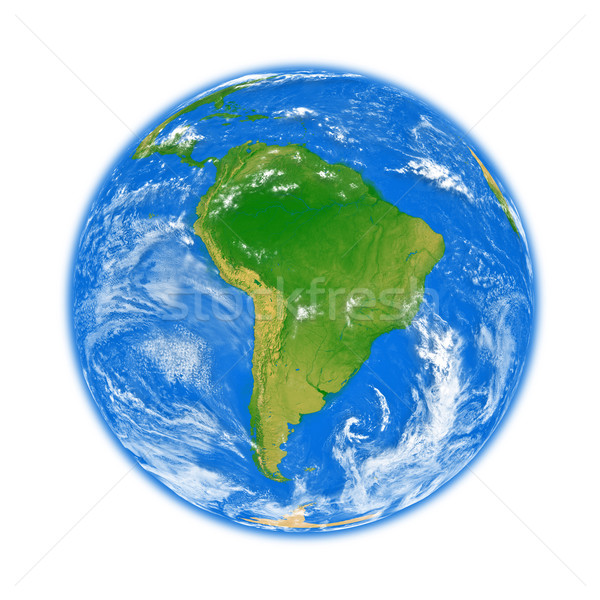 Stock fotó: Dél-amerika · Föld · Föld · izolált · fehér · elemek
