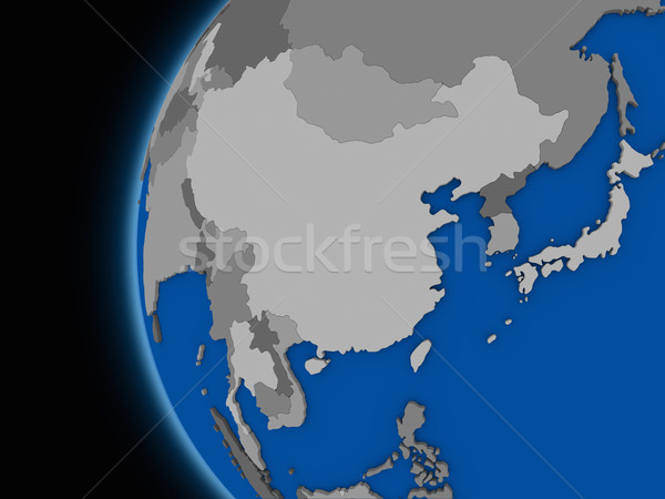 east Asia region on political Earth Stock photo © Harlekino