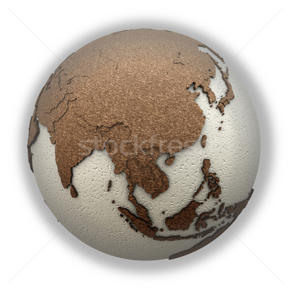 Stock photo: Southeast Asia on light Earth