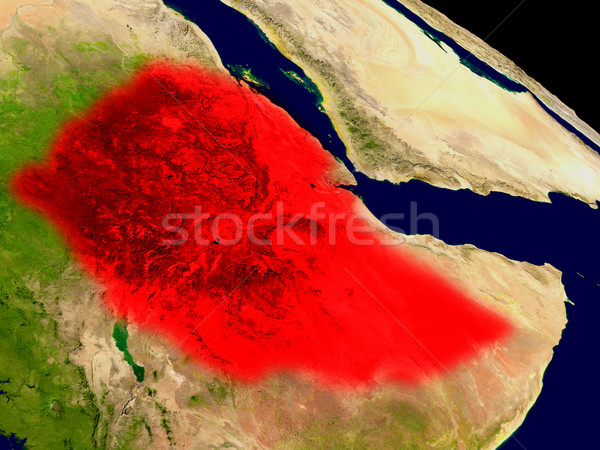 Etiópia űr piros 3d illusztráció rendkívül részletes Stock fotó © Harlekino