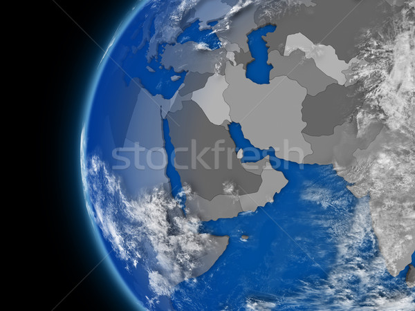 Közel-Kelet régió politikai földgömb illusztráció atmoszferikus Stock fotó © Harlekino