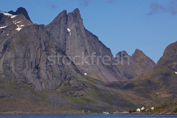 Fjord on Lofoten islands Stock photo © Harlekino