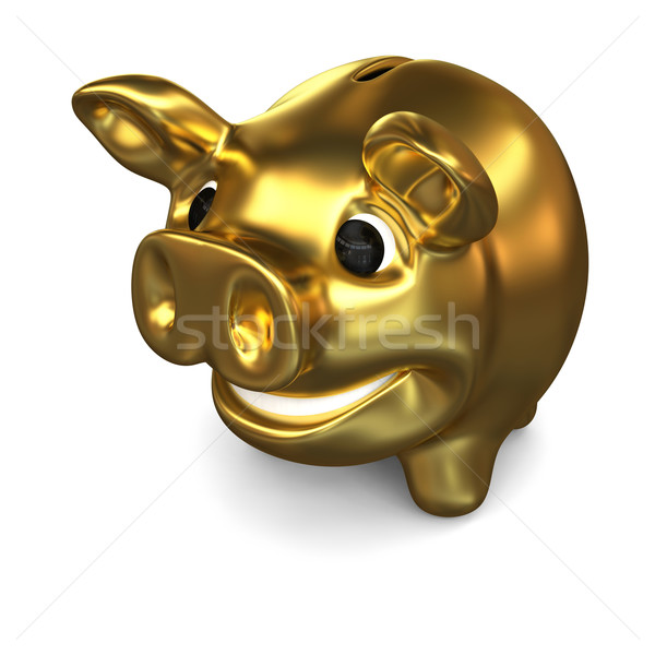 Golden piggy bank Stock photo © Harlekino