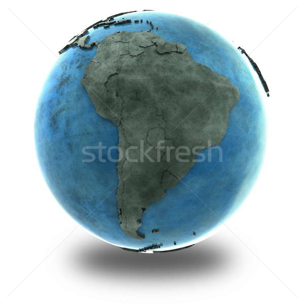 America de sud marmură Planet Earth 3D model albastru Imagine de stoc © Harlekino