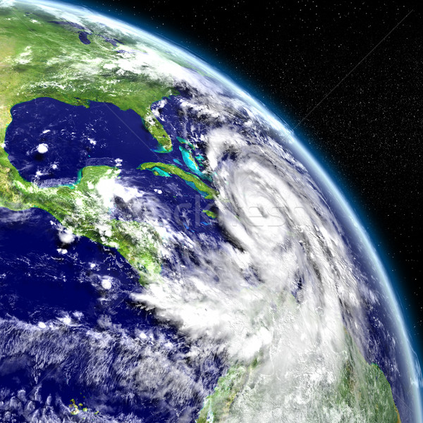 Foto stock: Enorme · furacão · caribbean · ilustração · 3d · elementos · imagem