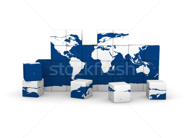 World map made of blocks Stock photo © Harlekino