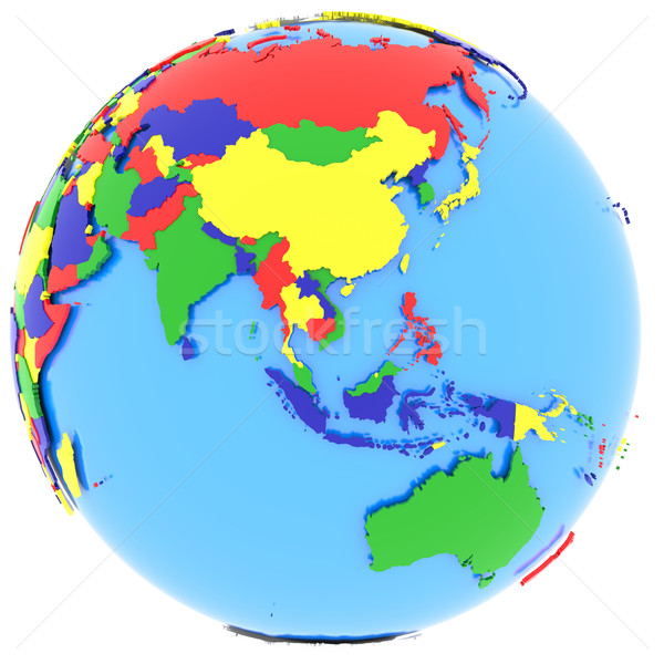 Aarde politiek kaart landen vier Stockfoto © Harlekino